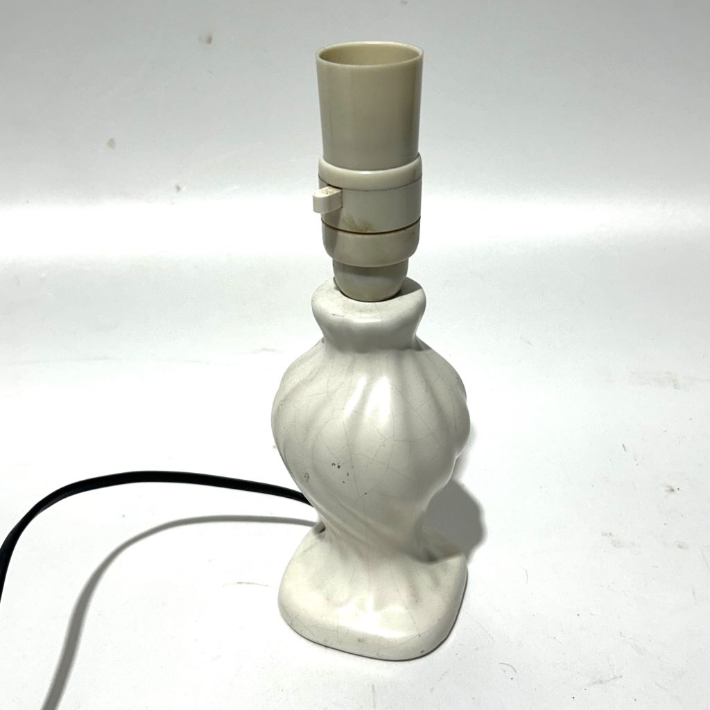 LAMP, Base (Table), Small Ceramic - Cracked White 24cmH